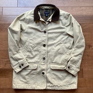Lands' End Khaki Cotton Barn Jacket Size Medium (8-10)